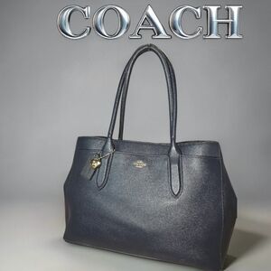 Coach Navy Blue Leather Tote